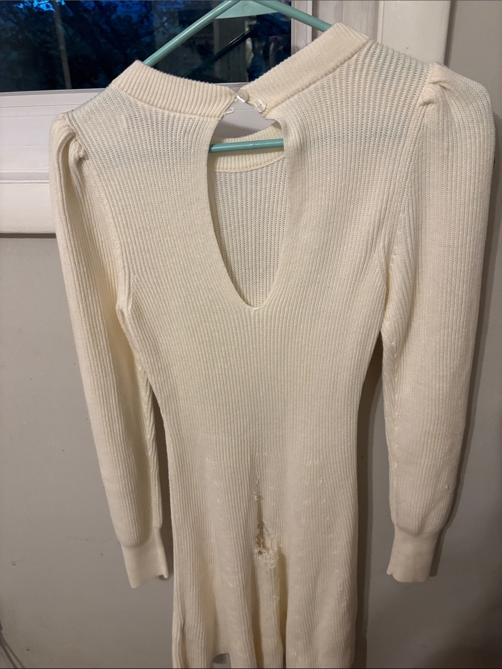 Abercrombie + Fitch XS Sweater Dress NWT Cream Knit Long-Sleeve Sweater Dress - Picture 5 of 5